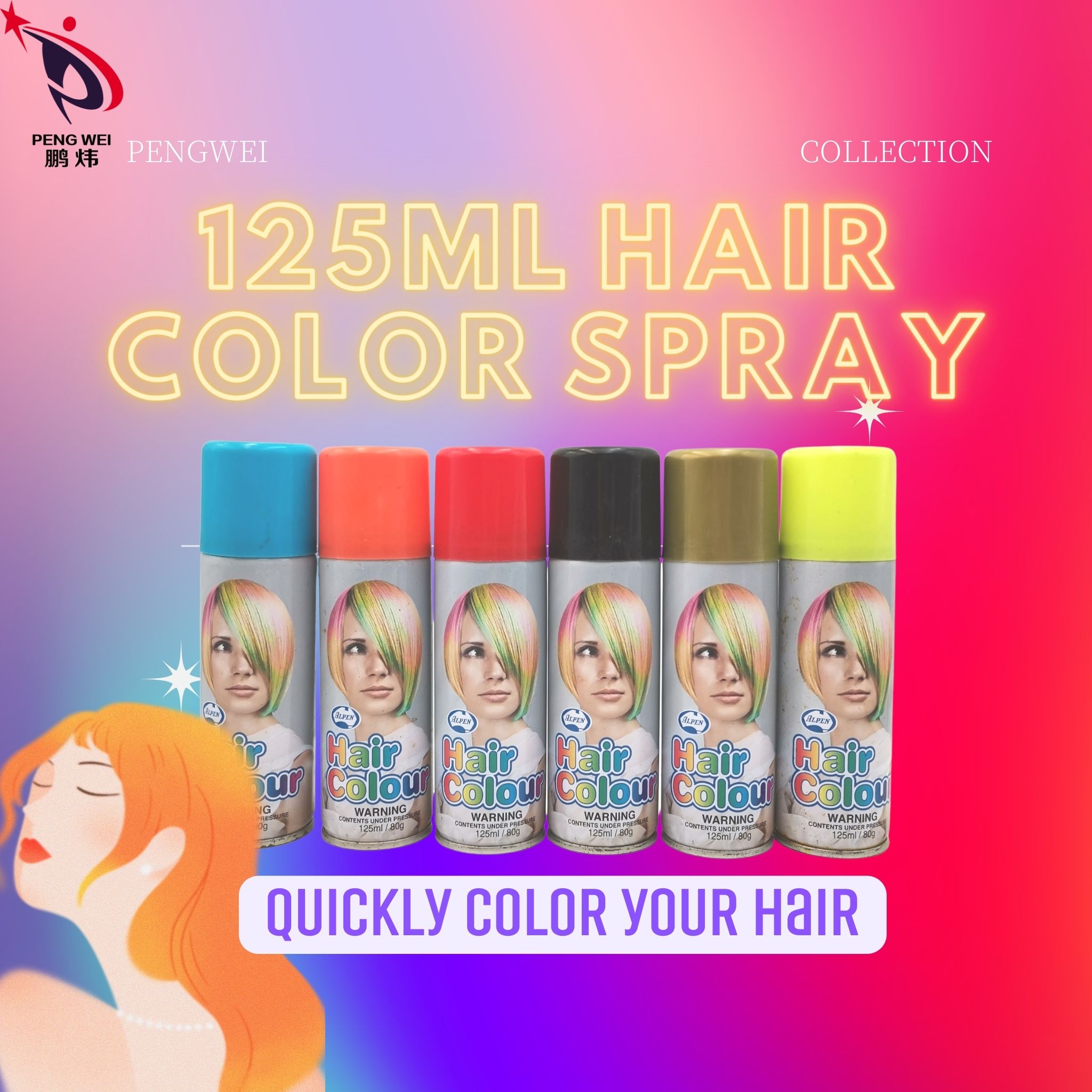 125ml hair color spray