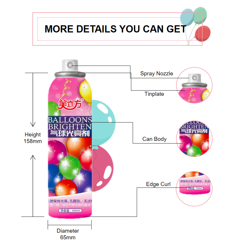 Party Spray Balloon Treatment Balloon Polish and Shine Aerosol Spray -  China Balloon Shine and Aerosol Spray price